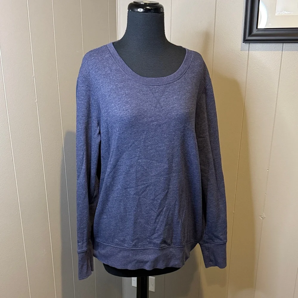 B14 Tek Gear Women's XL Heathered Blue Scoop Neck Sweater - Picture 1 of 4